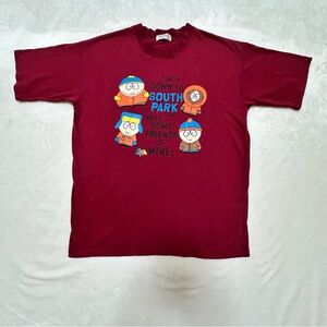 Men T-Shirt - Maroon with Cartoon Characters
